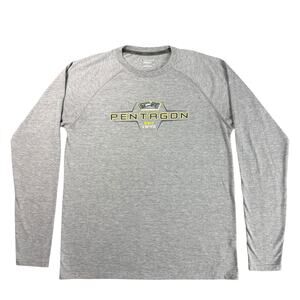 Champion Vapor 'Pentagon Est 1943 Logo L Heather Gray Men's Long Sleeve T-Shirt